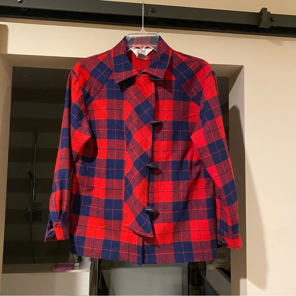 Quail Crossing Wool Blend Short, Plaid Jacket Size 6